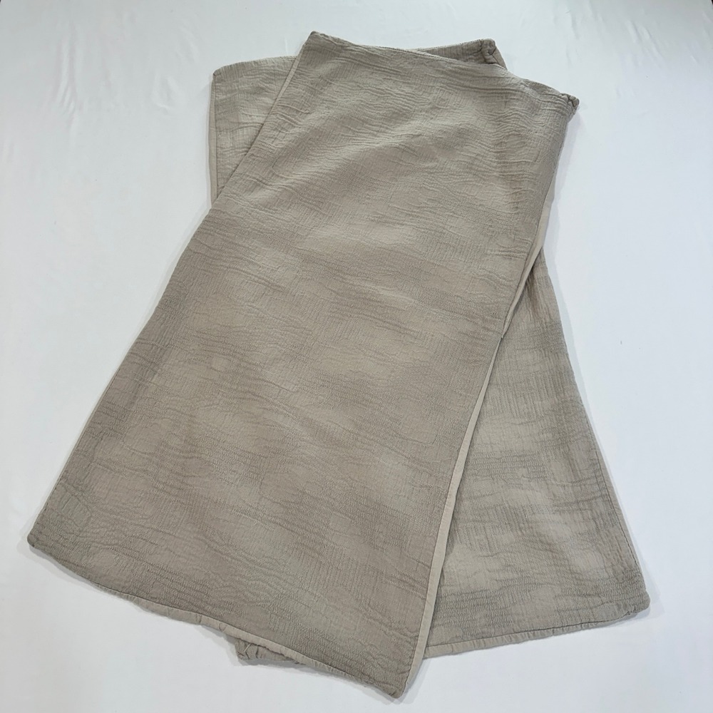 West Elm Matelasse Pillow Shams King 20x36 Khaki Tan Organic Cotton Set | Modern